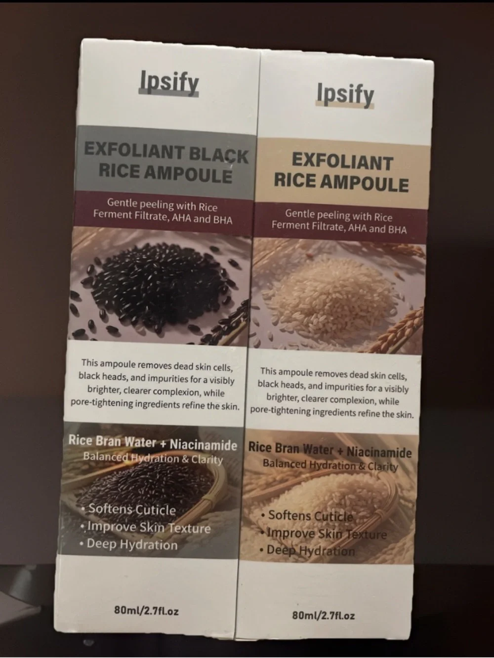 Black Rice & Rice Exfoliant Ampoule 2-pack Gentle Skin Peel Ipsify 08/2028